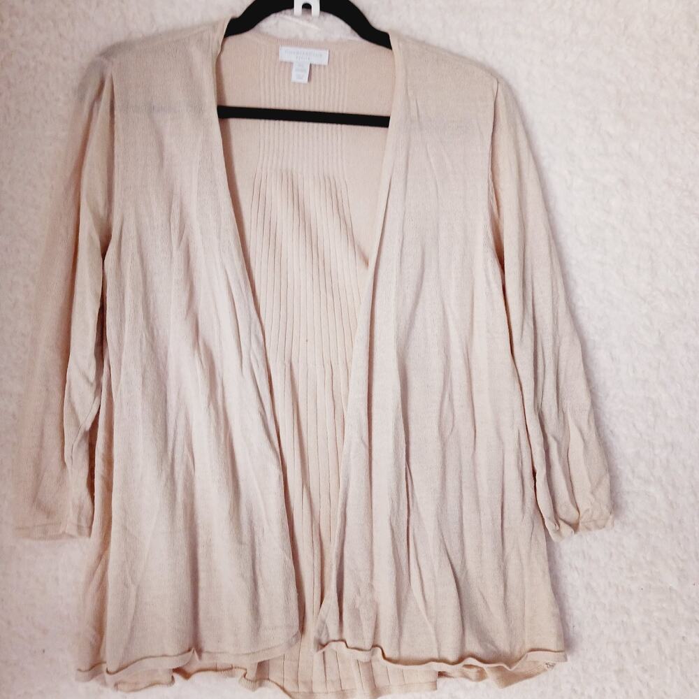 Sweater Cardigan Open Tan Beige Charter Club Resort Office Cruise Travel Size PL